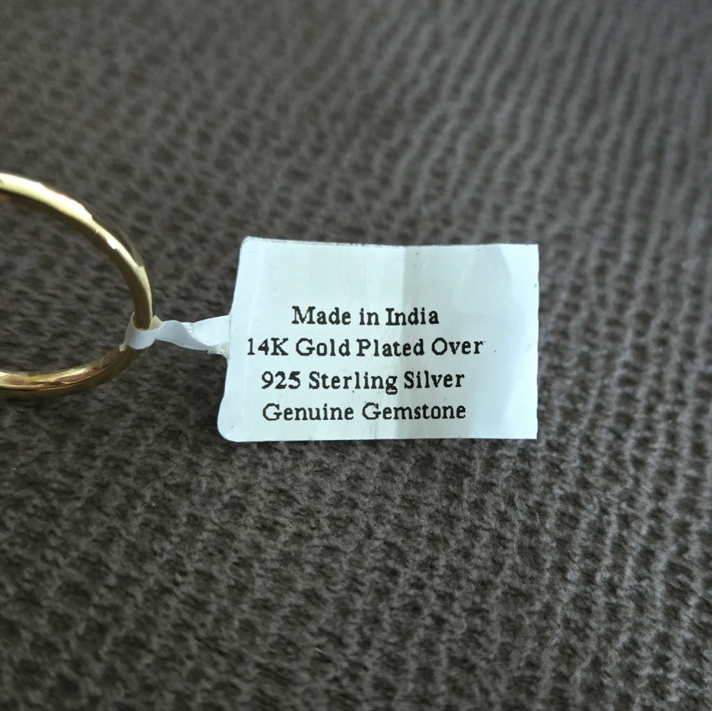 Shivam Green💚 Flourite Teardrop💧 with White Topaz Ring💍 - NWT - Picture 9 of 16